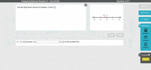 PLEASE HELP!!Use the drop-down menus to compare -2 and -2 1/3.