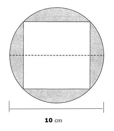 The figure shown was created by placing the vertices of a square on the circle. If the length of th