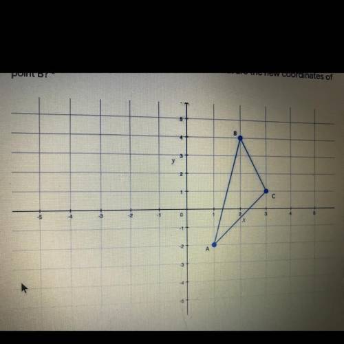 The triangle shown is translated to the left 3. What are the new coordinates of
point B?