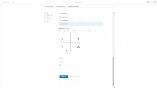 The point (8,-4) is shown,which is the location of (8,-4 
A. Q
B. R 
C. S
D. T