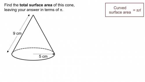 Find the total surface area of this cone?