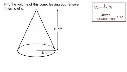 Please help finding the volume of this cone?