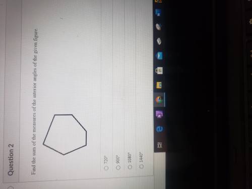 Find the sum of measures of the interior angles of the given figure