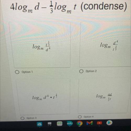 Writing Logarithms in Alternative Forms as it will help you solve equations 4 points

with logarit