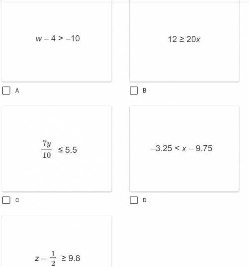 I WILL MARK BRAINLIEST IF RIGHT PLEASE HELP

#5 Select all the inequalities that can be solved usi