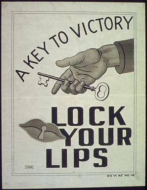 This World War II poster was designed to encourage Americans to avoid sharing information that coul