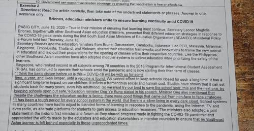 1. Are the underlined statements/phrases fact or opinion? Support your answer.

___________