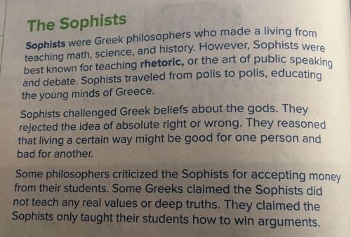 Plssssssss Help
Fill in the chart to compare Socrates with the Sophists.