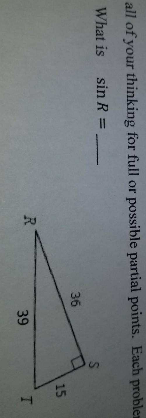 What is sin R ?I have no idea how to solve