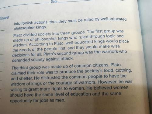 Plsss Help!!!

Underline the sentence that describes one difference between Socrates and Plato why