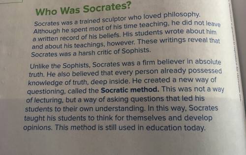 Plsss Help!!!

Underline the sentence that describes one difference between Socrates and Plato why