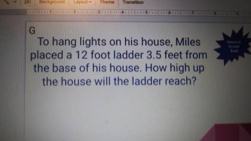 Let's try again; PLEASE HELP triangle word problem- Pythagorean theroem: ((I'll add attachments thi