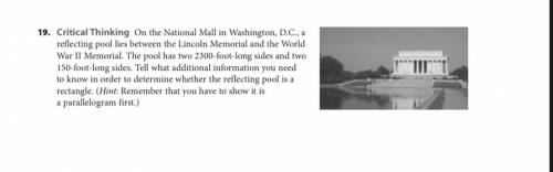 Critical Thinking On the National Mall in Washington, D.C., a reflecting pool lies between the Linc