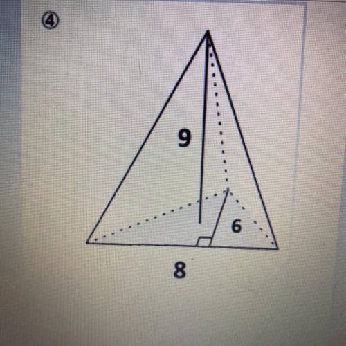 Find the volume of the pyramid.
A.) 48u^3
B.) 216u^3
C.) 72u^3