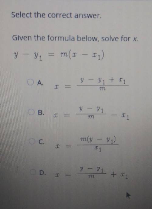 Given the formula below, solve for x