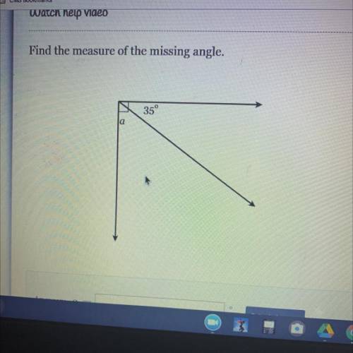 Find the measure of the missing angle.
35°
a