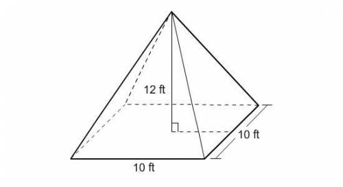What is the surface area of the pyramid?
620 square ft
230 square ft
340 square ft
