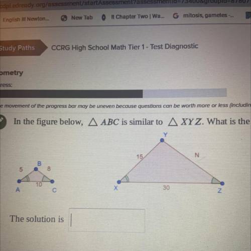 (PLEASE HELP ME ASAP ILL MARK BRAINIEST)

In the figure below, Triangle ABC is similar to Triangle