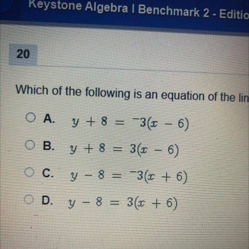 Which of the following is an equation of the line, in point-slope form, that passes through the poi