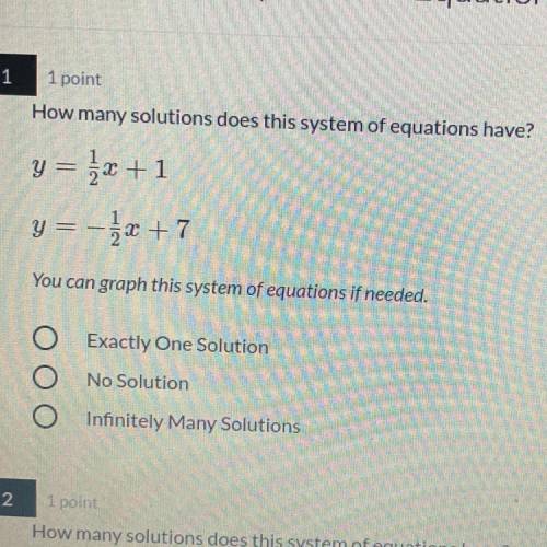 How many solutions does this system of equations have ? PLZ HELP ASAP DUE TODAY !