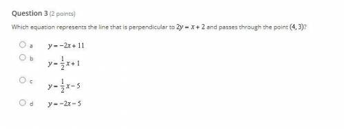 Which equation represents the line that is perpendicular to 2y=x+2 and passes through the point (4,