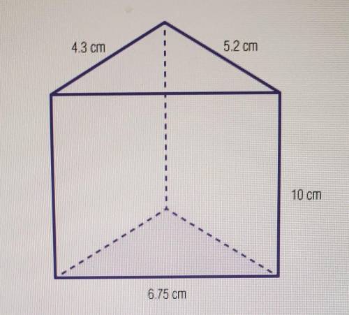 The following triangular prism has a base that is a right triangle.

A. Draw or describe the net o