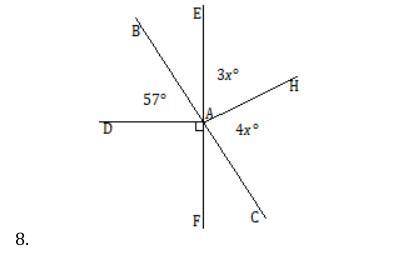 Create and solve an equation to determine the value of the missing angle

measurements presented b