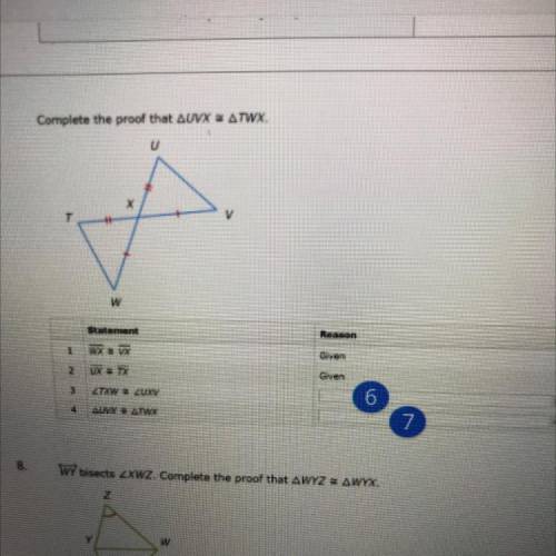 What reason justifies statement 3?

it’s for number 6. if u can try to find number 7 then thanks