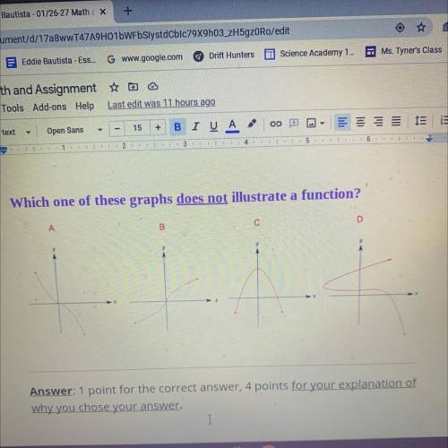 Which one of these graphs does not illustrate a function? And why