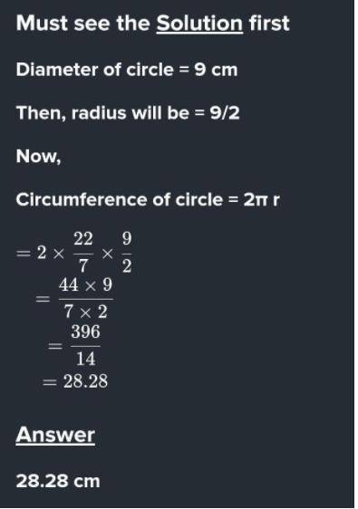 Find the diameter of the circle with the following circumference 6m.​