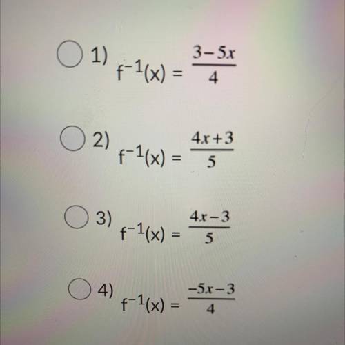 Given the function f(x)=5x-3/4,which of the following is correct?