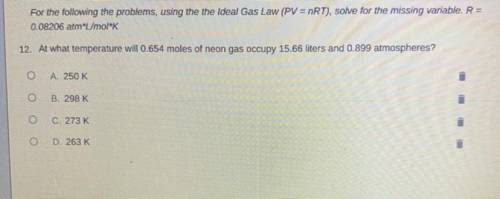 100 Points PLZ HELP!

Using the ideal Gas Law (PV=nRT), solve for the missing variable. R=0.08206