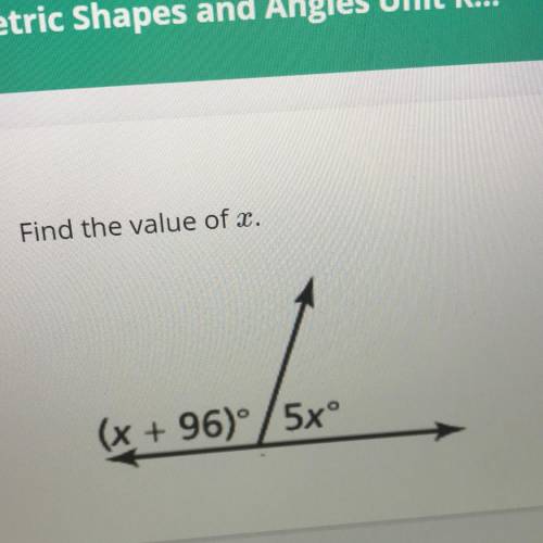 I’ll give 
Find the value of x