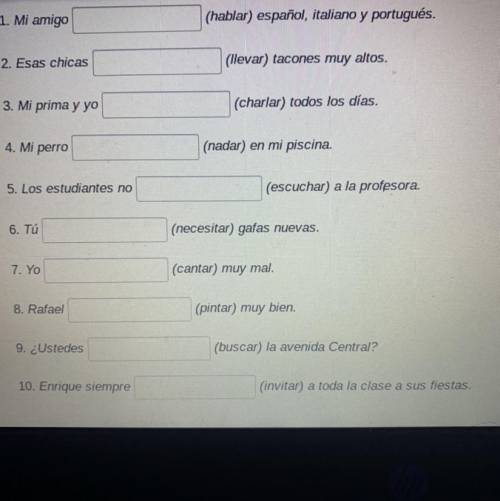 Fill in the blanks using the correct form of the verb in parentheses