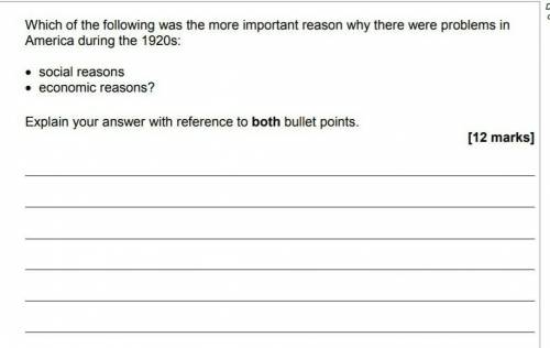 Which of the following was the more important reason why there were problems in America during the