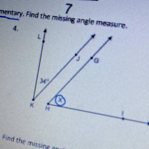 Find the missing angle measure