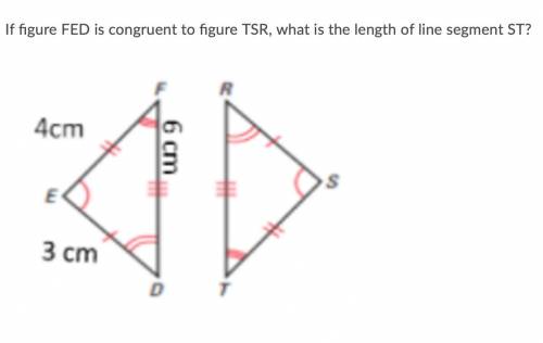30 POINTS AND BRAINLIEST FOR WHOEVER ANSWERS FIRST!!!

If figure FED is congruent to figure TSR, w