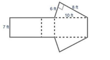 Use a net to find the surface area of the right triangular prism shown below7,8,10,6