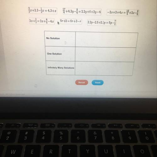 Drag each label to the correct location on the image.

Identify which equations have one solution,