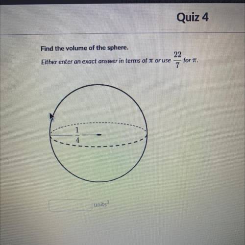 Find the volume of the sphere