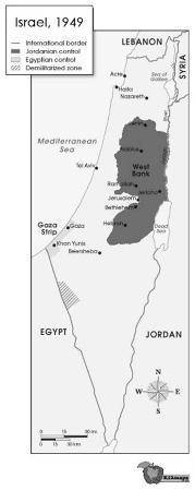 (07.01, 07.02, 07.04, 07.07 HC)

Map image showing Israeli borders and armistice lines in 1949. Th