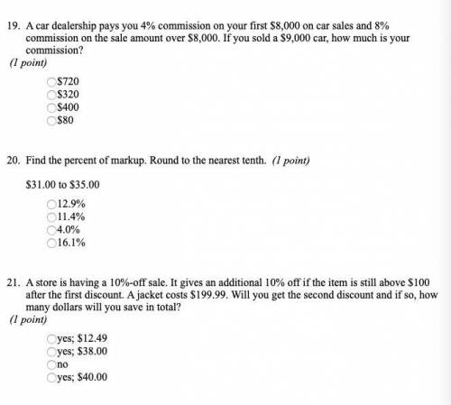 Please help with these 3 math questions :)