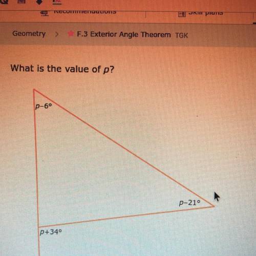 What is the value of p?