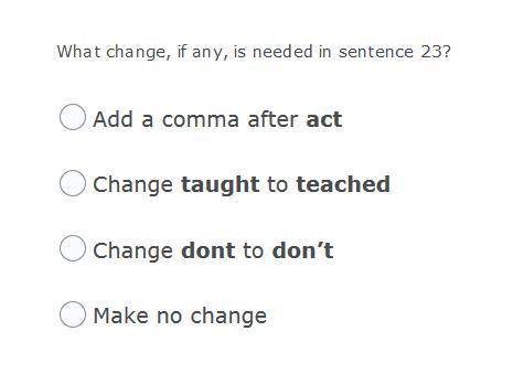 What change if any is needed in sentence 23?