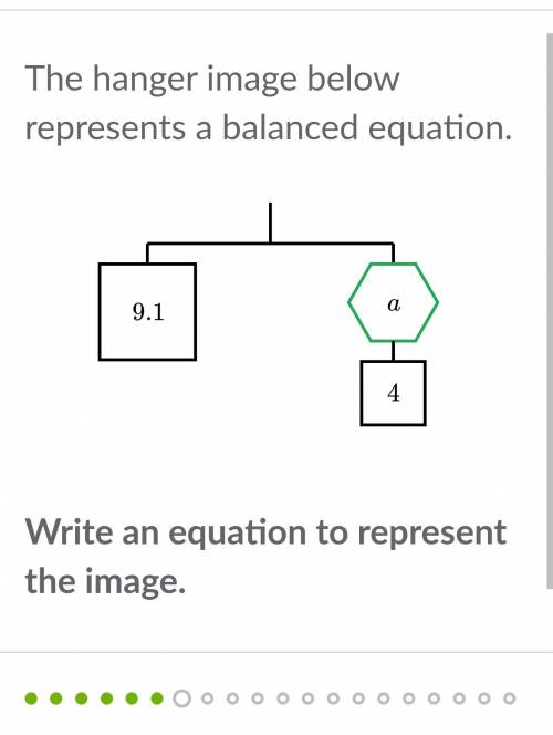 The hanger image below represents a balanced equation