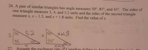 Please help!! I have pictures already drawn but I don't know how to set up the equation to find x