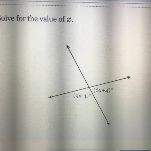 Solve for the value of x.