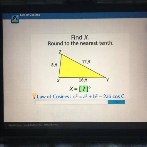 Find X. Round to the nearest tenth please help!