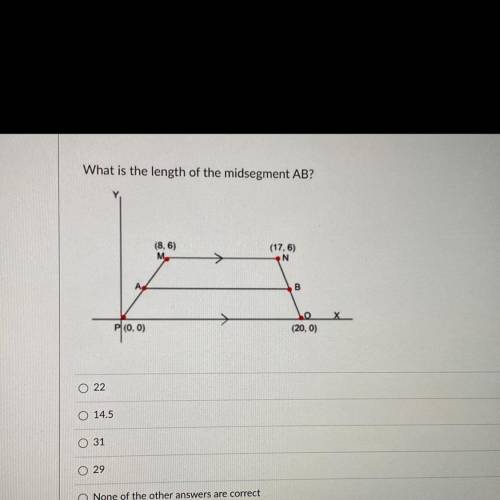 What is the length of the midsegment AB?