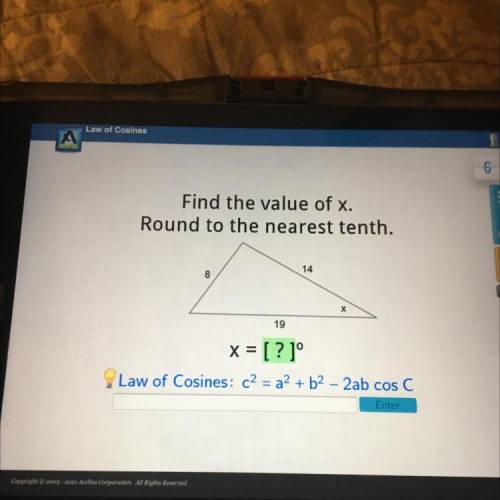 Find the value of x. Round to the nearest tenth!
PLEASE HELP